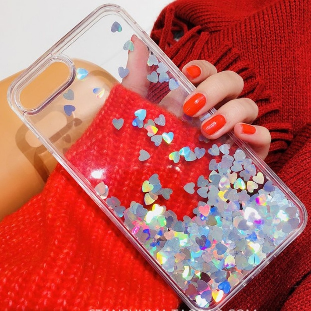NEW Holo Silver LIquid Heart Case - Picture 2 of 4
